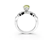 Solitaire Engagement Ring Setting for Fancy Yellow Marquise Center with Criss-Cross Accent Band and Prong Head in Platinum