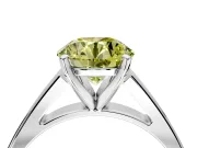 Solitaire Engagement Ring Setting for Fancy Yellow Round Cut Center with Tapered Split Shoulders and Prong Head in Platinum