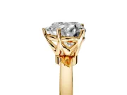 Solitaire Engagement Ring Setting for Heart-Shaped Center with Plain Band and Tulip Prong Head in Yellow Gold