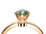 Solitaire Engagement Ring Setting for Fancy Green Pear-Shaped Center with Plain Band and Tulip Prong Head in Rose Gold