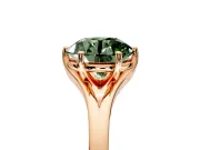 Solitaire Engagement Ring Setting for Fancy Green Round Cut Center with Plain Split Shank and Prong Head in Rose Gold