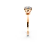 Solitaire Engagement Ring Setting for Cushion Cut Center with Plain Band and Tulip Prong Head in Rose Gold