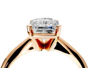 Solitaire Engagement Ring Setting for Radiant Cut Center with Knife Ridge Band and Claw Prong Head in Rose Gold