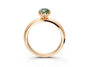 Solitaire Engagement Ring Setting for Fancy Green Pear-Shaped Center with Wide Knife Ridge Band and Prong Head in Rose Gold