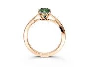 Solitaire Engagement Ring Setting for Fancy Green Cushion Cut Center with Plain Bypass Twist Band and Prong Head in Rose Gold