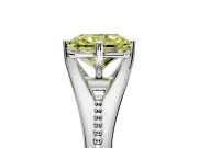 Solitaire Engagement Ring Setting for Fancy Yellow Radiant Cut Center with Milgrain Cathedral Band and Prong Head in White Gold