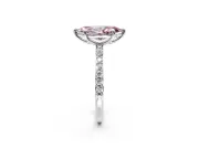 Solitaire Engagement Ring Setting for Fancy Pink Marquise Center with Pave Accents and Prong Head in Platinum