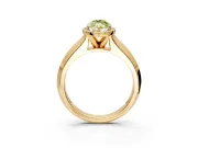 Halo Engagement Ring Setting for Fancy Yellow Marquise Center with Knife Ridge Cathedral Band and Prong Head in Yellow Gold