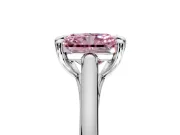Solitaire Engagement Ring Setting for Fancy Pink Radiant Cut Center with Cathedral Band and Prong Head in Platinum