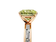 Solitaire Engagement Ring Setting for Fancy Yellow Radiant Cut Center with Channel Baguette Band and Prong Head in Rose Gold