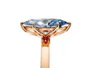 Solitaire Engagement Ring Setting for Fancy Blue Marquise Center with Thin Rounded Plain Band and Prong Head in Rose Gold