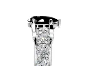 Solitaire Engagement Ring Setting for Fancy Black Pear-Shaped Center with Graduated Shared Prongs and Prong Head in White Gold