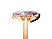 Solitaire Engagement Ring Setting for Fancy Pink Marquise Center with Flat-Sided Plain Band and Prong Head in Rose Gold