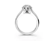 Halo Engagement Ring Setting for Cushion Cut Center with Knife Ridge Cathedral Band and Prong Head in Platinum