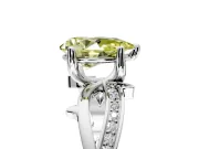 Solitaire Engagement Ring Setting for Fancy Yellow Pear-Shaped Center with Pave and Plain Crossover Band and Prong Head in Sterling Silver