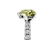 Solitaire Engagement Ring Setting for Fancy Yellow Heart-Shaped Center with Fine Pave Band and Claw Prong Head in Sterling Silver