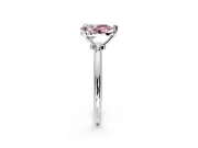 Minimalist Solitaire Engagement Ring Setting for Fancy Pink Pear-Shaped Center with Thin Band and Prong Head in Platinum