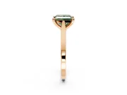 Solitaire Engagement Ring Setting for Fancy Green Princess Cut Center with Tapered Shoulders and Prong Head in Rose Gold