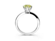 Solitaire Engagement Ring Setting for Fancy Yellow Cushion Cut Center with Plain Band and Tulip Prong Head in Platinum