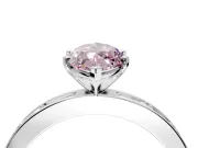 Solitaire Engagement Ring Setting for Fancy Pink Marquise Center with Channel Baguette Band and Prong Head in White Gold
