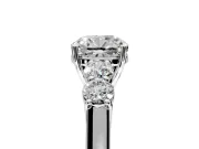 5 Stone Engagement Ring Setting for Cushion Cut Center with Equal Close-Set Accents and Prong Head in Platinum