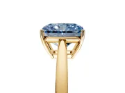 Solitaire Engagement Ring Setting for Fancy Blue Radiant Cut Center with Open Cathedral Shoulders and Prong Head in Yellow Gold