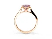 Solitaire Engagement Ring Setting for Fancy Pink Heart-Shaped Center with Tapered Shoulders and Prong Head in Rose Gold