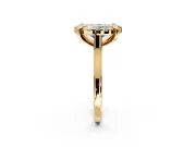 Single Halo Engagement Ring Setting for Fancy Blue Oval Center with Corner Claws, Plain Band and Prong Head in Yellow Gold