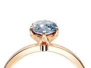 Solitaire Engagement Ring Setting for Fancy Blue Marquise Center with Thin Rounded Plain Band and Prong Head in Rose Gold