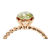 Solitaire Engagement Ring Setting for Fancy Yellow Marquise Center with Plain Twisted Rope Band and Prong Head in Rose Gold