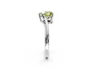 Solitaire Engagement Ring Setting for Fancy Yellow Heart-Shaped Center with Plain Bypass Twist Band and Prong Head in Sterling Silver