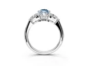 3 Stone Engagement Ring Setting for Fancy Blue Marquise Center with Large Pear-Shaped Accents and Prong Head in Platinum