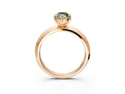 Solitaire Engagement Ring Setting for Fancy Green Marquise Center with Wide Knife Ridge Band and Prong Head in Rose Gold