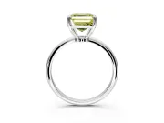 Minimalist Solitaire Engagement Ring Setting for Fancy Yellow Asscher Cut Center with Thin Band and Prong Head in Sterling Silver