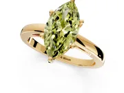 Solitaire Engagement Ring Setting for Fancy Yellow Marquise Center with Basket Rail and Prong Head in Yellow Gold