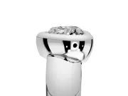 Solitaire Engagement Ring Setting for Heart-Shaped Center with Wide Band and Bezel Head in Platinum