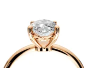 Minimalist Solitaire Engagement Ring Setting for Marquise Center with Thin Band and Prong Head in Rose Gold