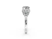 Leaf Cluster Engagement Ring Setting for Round Cut Center with Marquise Accents and Prong Head in Platinum