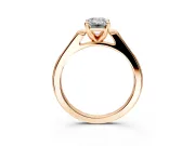 Solitaire Engagement Ring Setting for Emerald Cut Center with Channel Accents and Prong Head in Rose Gold