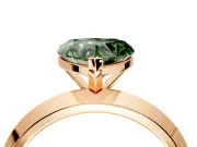 Solitaire Engagement Ring Setting for Fancy Green Heart-Shaped Center with Wide Knife Ridge Band and Prong Head in Rose Gold