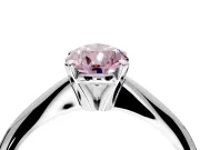Solitaire Engagement Ring Setting for Fancy Pink Pear-Shaped Center with Knife Ridge Band and Claw Prong Head in Platinum