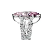 Solitaire Engagement Ring Setting for Fancy Pink Marquise Center with Pave Split Shank and Prong Head in White Gold