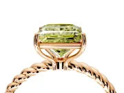 Solitaire Engagement Ring Setting for Fancy Yellow Princess Cut Center with Plain Twisted Rope Band and Prong Head in Rose Gold