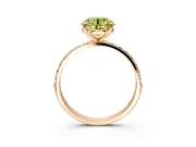 Solitaire Engagement Ring Setting for Fancy Yellow Round Cut Center with Pave Accents and Prong Head in Rose Gold