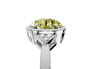 Cluster Engagement Ring Setting for Fancy Yellow Round Cut Center with Milgrain Shoulder Clusters and Prong Head in Platinum