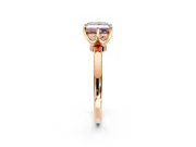 Solitaire Engagement Ring Setting for Fancy Pink Princess Cut Center with Plain Band and Tulip Prong Head in Rose Gold