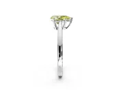 Solitaire Engagement Ring Setting for Fancy Yellow Pear-Shaped Center with Open Cathedral Shoulders and Prong Head in Sterling Silver