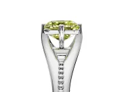 Solitaire Engagement Ring Setting for Fancy Yellow Asscher Cut Center with Milgrain Cathedral Band and Prong Head in Platinum