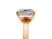 Solitaire Engagement Ring Setting for Asscher Cut Center with Basket Rail and Prong Head in Rose Gold