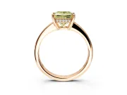 Solitaire Engagement Ring Setting for Fancy Yellow Princess Cut Center with Channel-Set Accent Band and Prong Head in Rose Gold